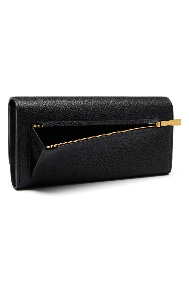 Mulberry Leather Continental Wallet, Alternate, color, Black