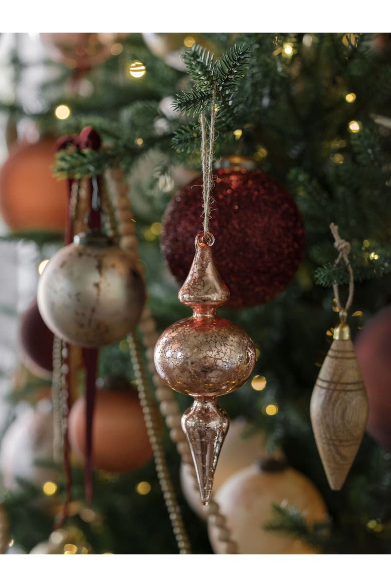 Assorted Vintage Rose & Bordeaux Glass Finial Ornament, Alternate, color, Vintage Rose & Bordeaux