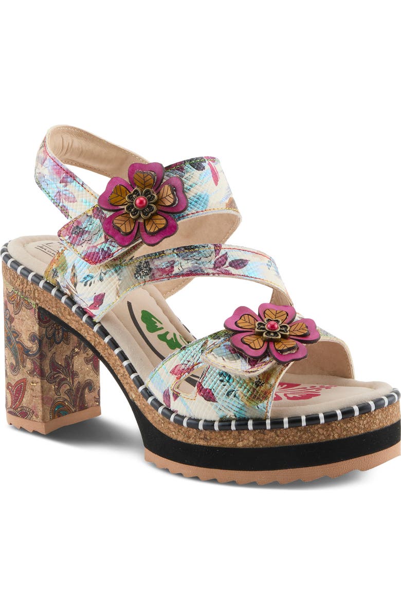 L'Artiste by Spring Step Escapartist Slingback Platform Sandal, Main, color, Plum Multi