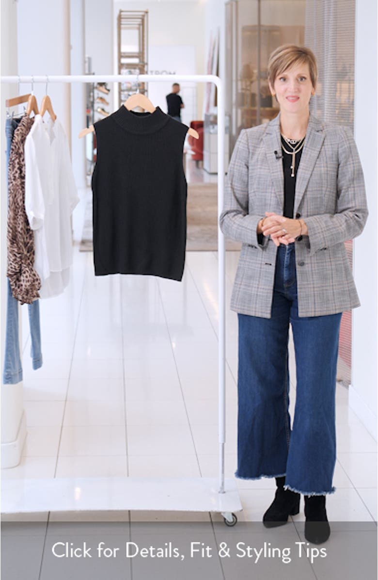 Sleeveless Mock Neck Rib Sweater, sales video thumbnail