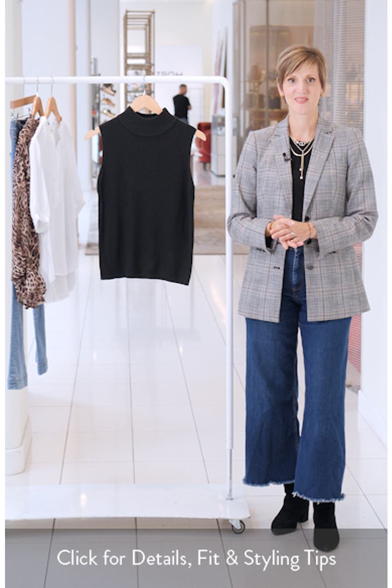 Sleeveless Mock Neck Rib Sweater video
