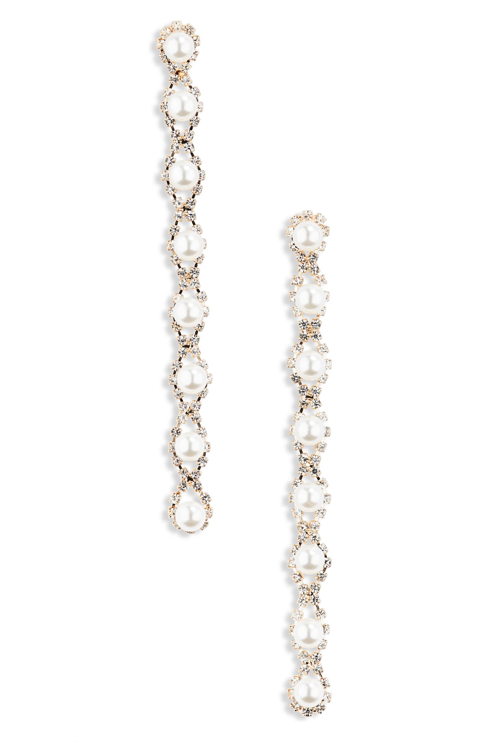 NORDSTROM RACK Crystal Frame Imitation Pearl Drop Earrings | Nordstromrack