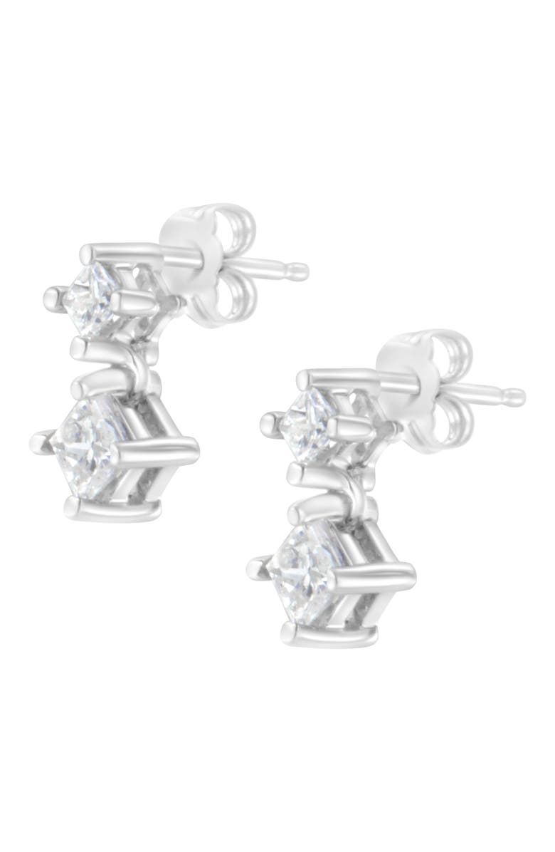 Haus of Brilliance 14K White Gold 3/4 cttw Double Diamond Stud Earrings, Alternate, color, White