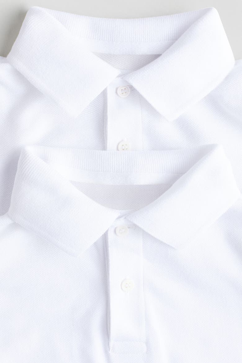 2-pack Long-sleeved Polo Shirts, Alternate, color, White