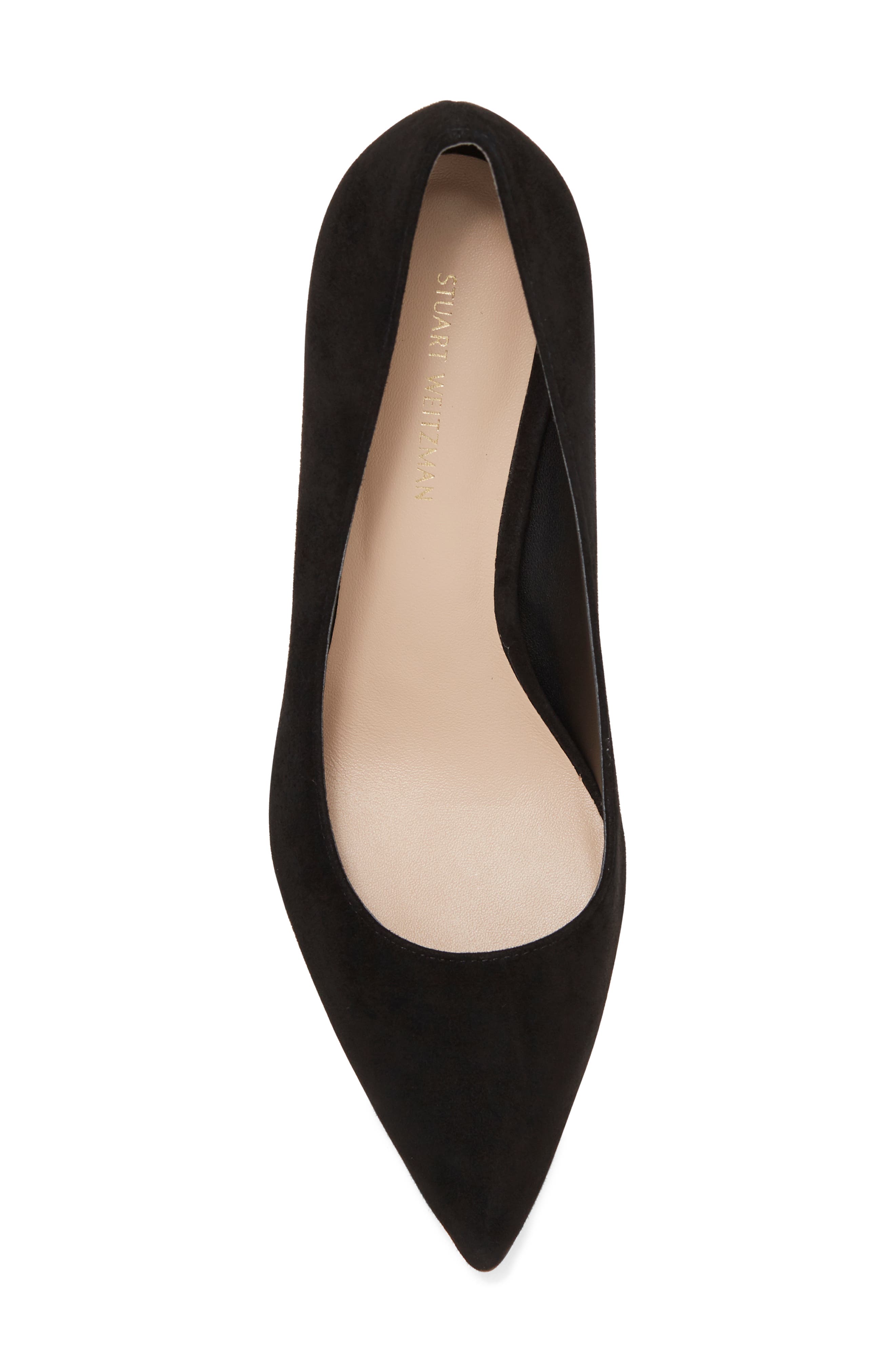 Stuart Weitzman Leigh 75 Pointed Toe Pump, Alternate, color, Black