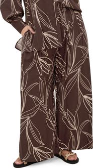 City Chic Athena Mixed Print Wide Leg Pants