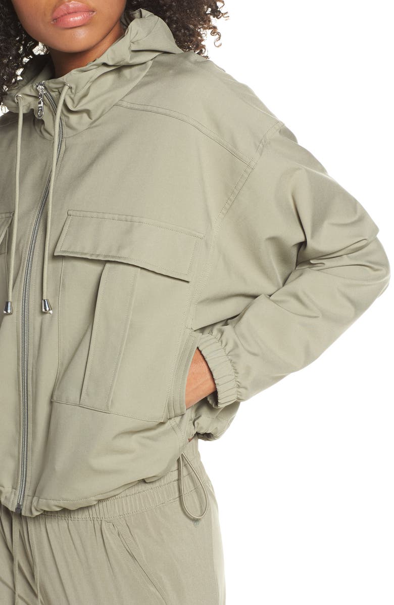 Zella Cameron Cargo Hooded Bomber Jacket, Alternate, color, 