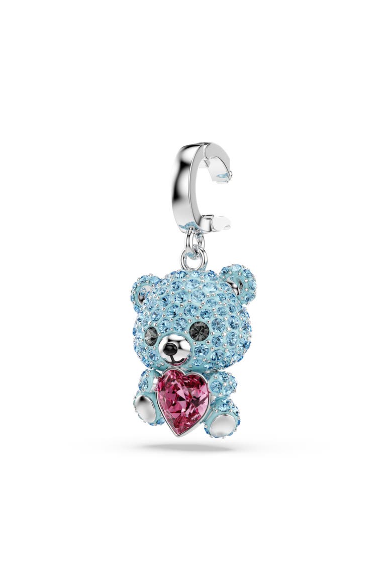 Idyllia Crystal Teddy Bear Charm, Alternate, color, BLUE
