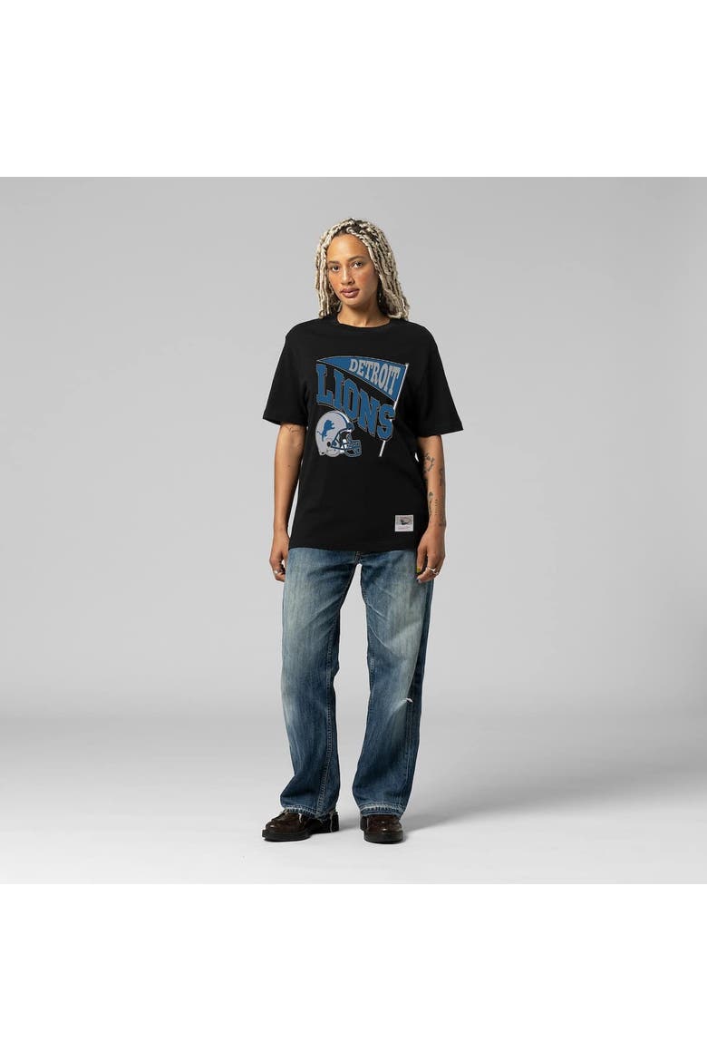 Women's Mitchell & Ness  Black Detroit Lions Team Dynamic Boyfriend T-Shirt, Alternate, color, Black