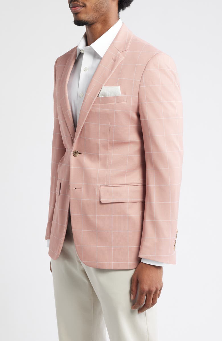 DANIEL HECHTER Pink Windowpane Check Knit Sport Coat, Alternate, color, Pink