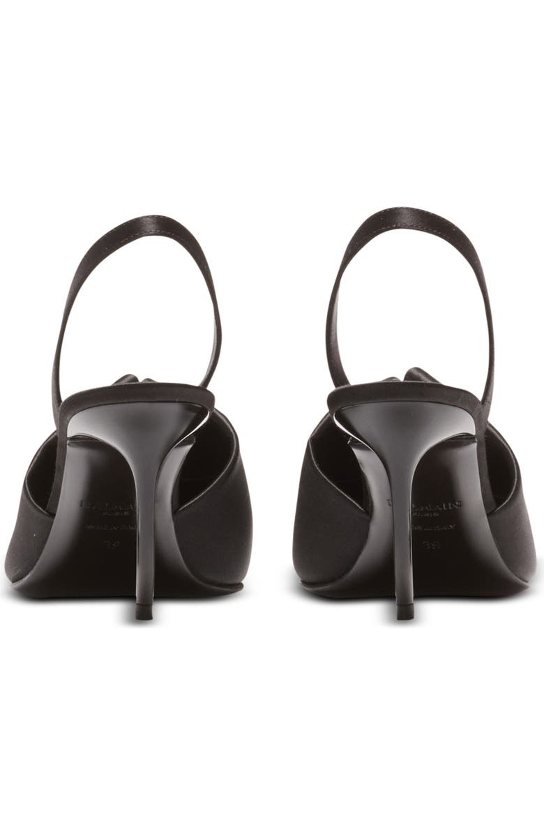 Balmain Satin slingbacks with piercing, Alternate, color, Black