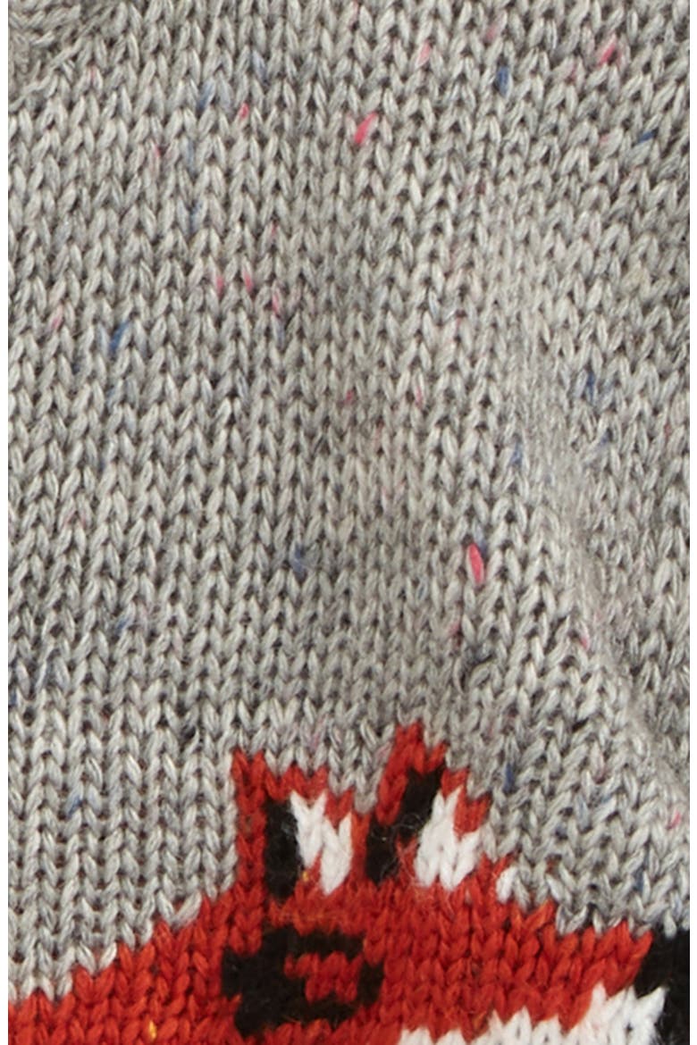 Fox Zip Up Sweater, Alternate, color, DARK GREY
