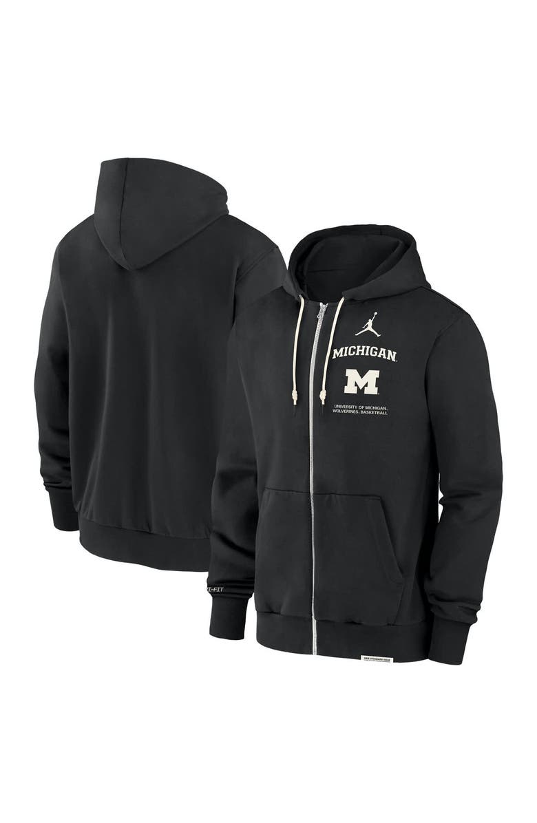 Jordan Brand Men's Jordan Brand Black Michigan Wolverines On-Court Performance Full-Zip Hoodie, Main, color, 