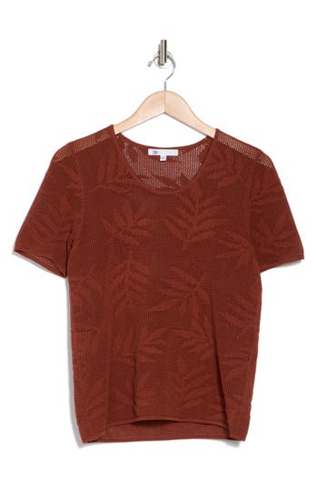 Daniel Rainn Cotton Jacquard Short Sleeve Sweater