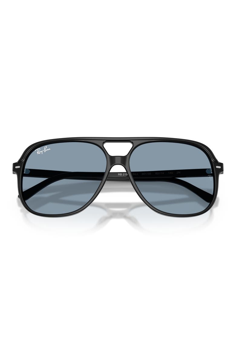 Bill 60mm Square Sunglasses, Alternate, color, BLACK / BLUE