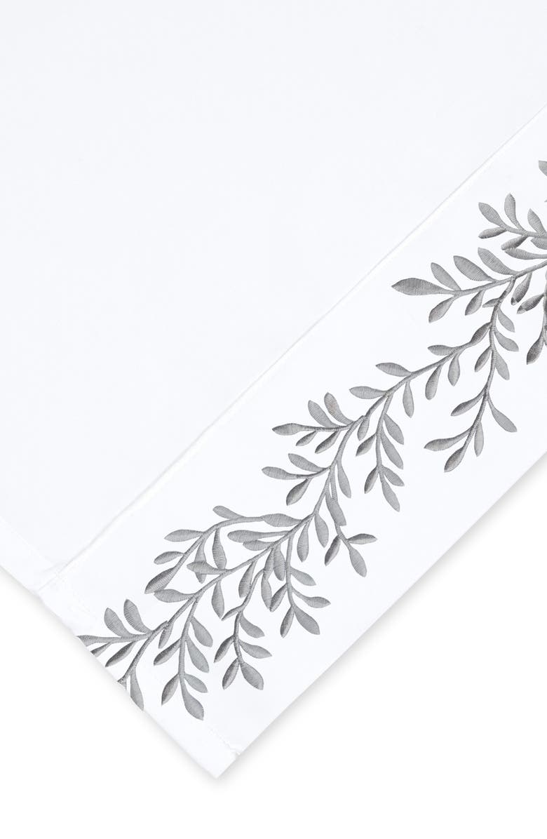 MELANGE HOME Floral Leaf Embroidered 600 Thread Count 100% Cotton Sheets, Alternate, color, Grey