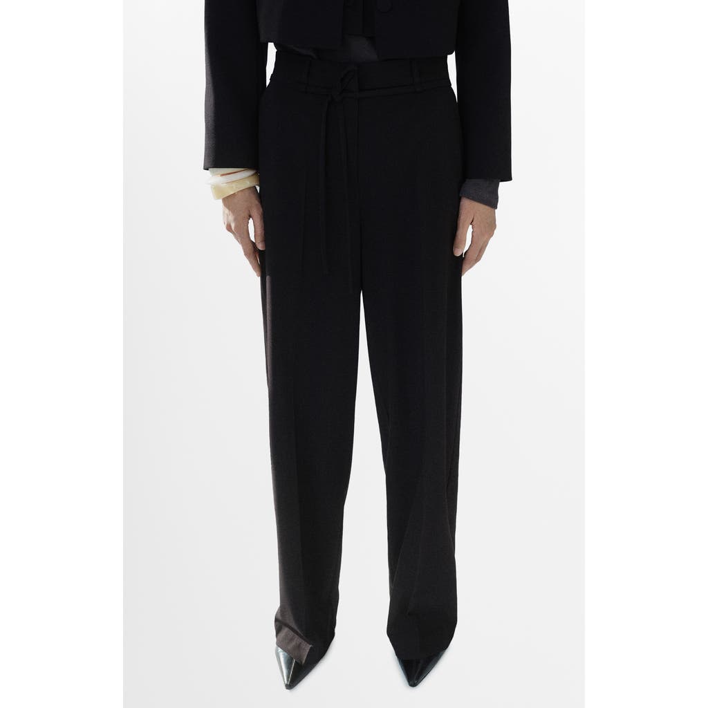 Mango Cagliari Straight Leg Pants In Black