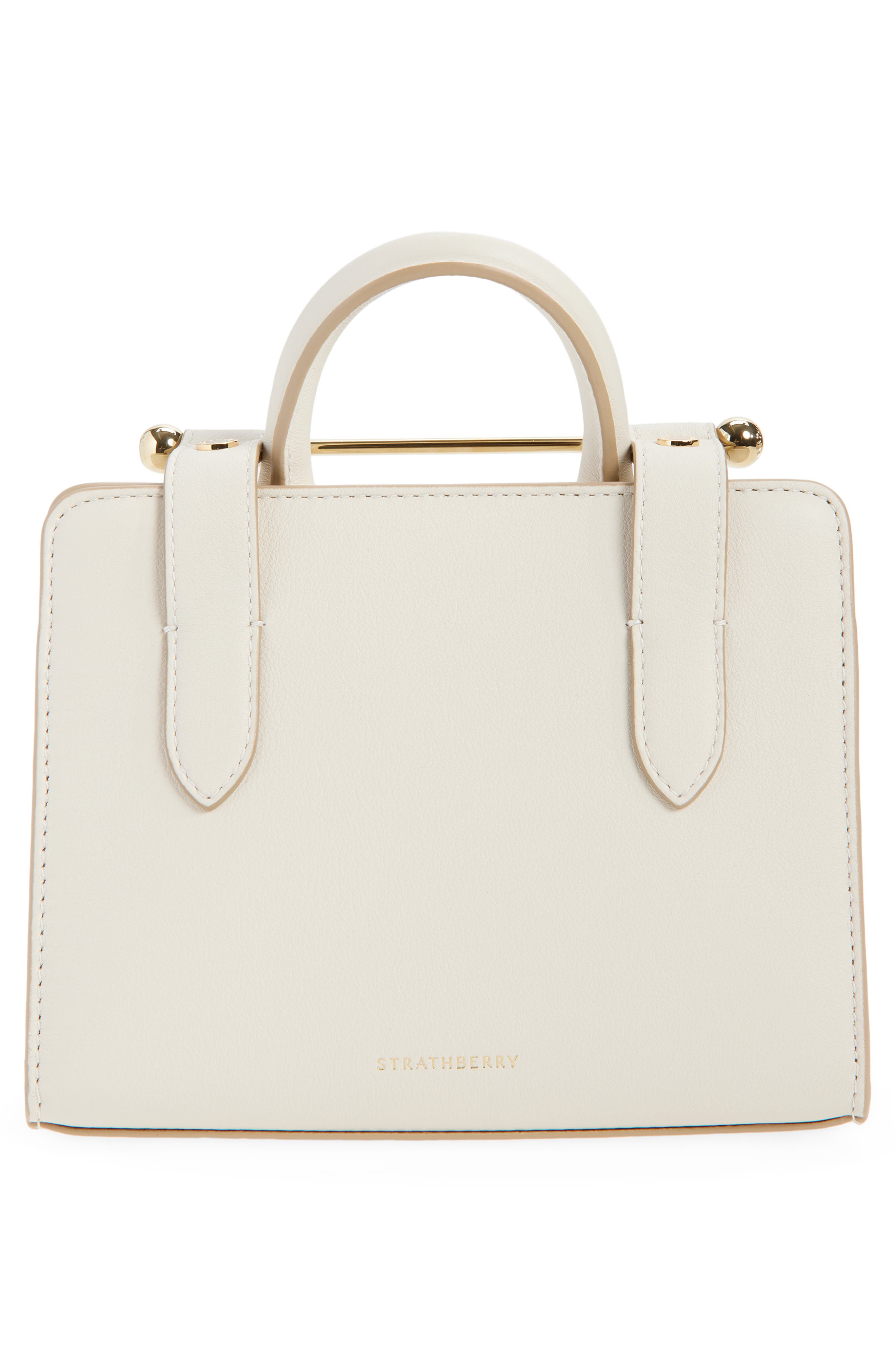 Strathberry Nano Floral Print Leather Tote, Alternate, color, White