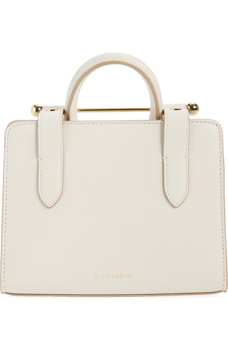 Strathberry Nano Floral Print Leather Tote, Alternate, color, White