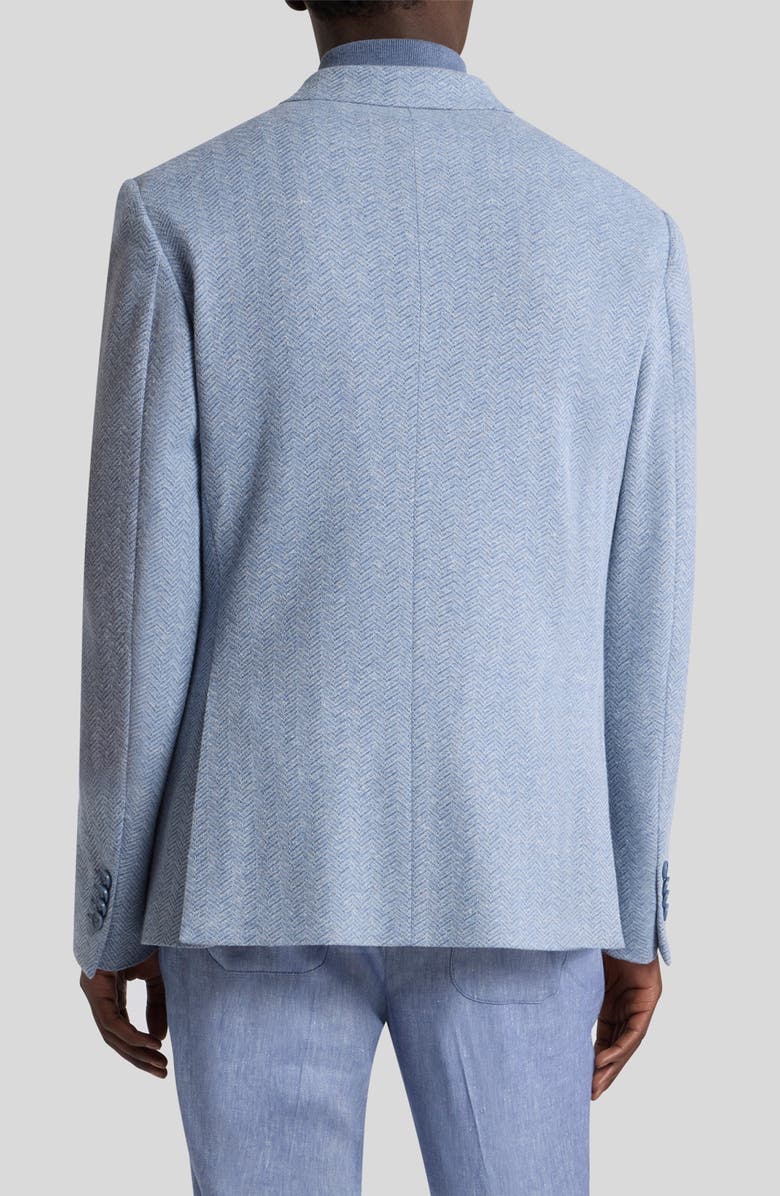 Etro Roma Jersey Cotton & Linen Herringbone Sport Coat, Alternate, color, Azzurro