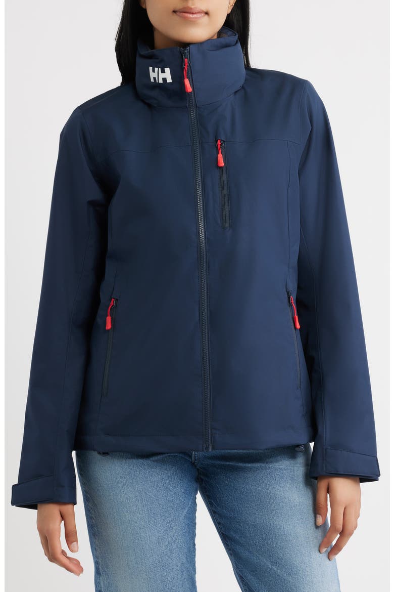 Crew 2.0 Water Repellent Hooded Jacket, Main, color, NAVY
