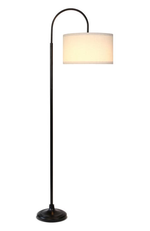 Nora 68" Height-Adjustable Black LED Arc Floor Lamp