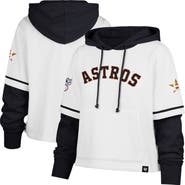 '47 Women's '47 White Houston Astros Trifecta Shortstop Cropped Pullover Hoodie