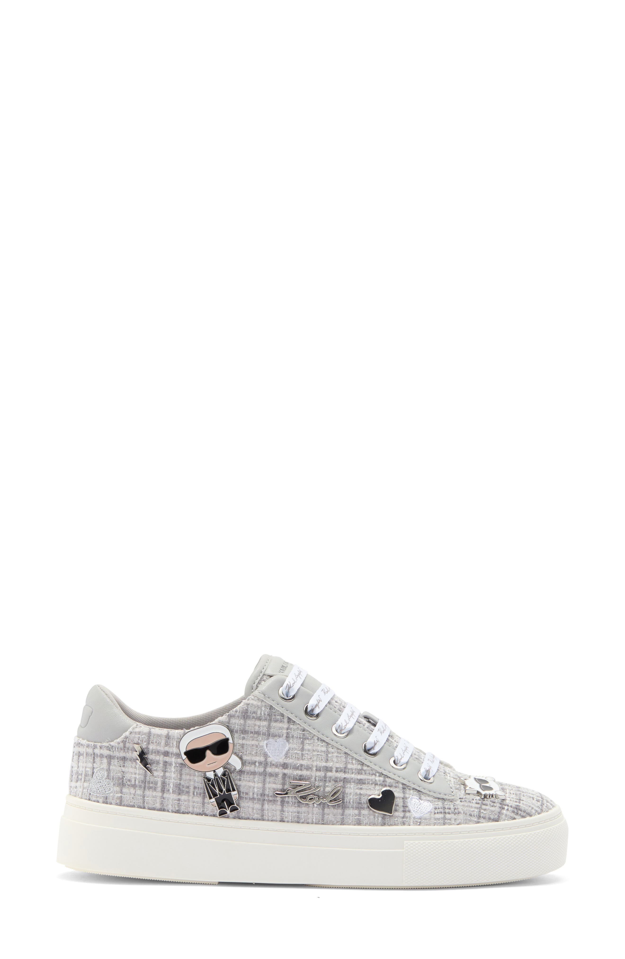KARL LAGERFELD PARIS Cate Pins Sneaker, Alternate, color, Grey