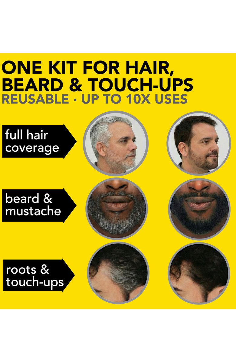 Cleverman 2X Pack Reusable Beard & Hair Dye Kit, Alternate, color, Jet Black