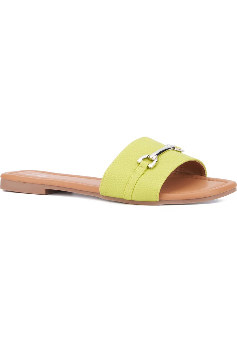 NEW YORK AND COMPANY Naia Slide Sandal, Main, color, Lime