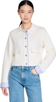 SANDRO Wool polo cardigan