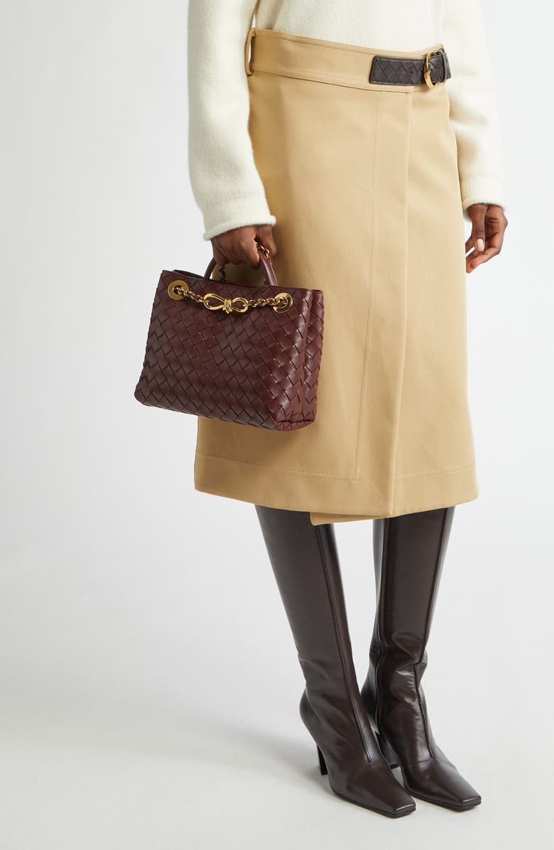 Bottega Veneta Small Andiamo Chain Leather Shoulder Bag, Alternate, color, 2129 Madder Brown-M B