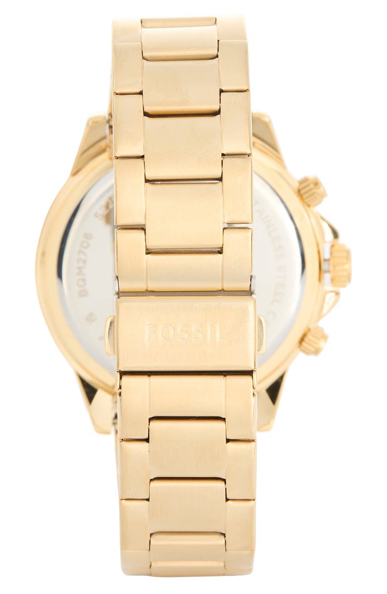 Fossil Bannon Multifunction Bracelet Watch, 45mm, Alternate, color, Gold/ Blue