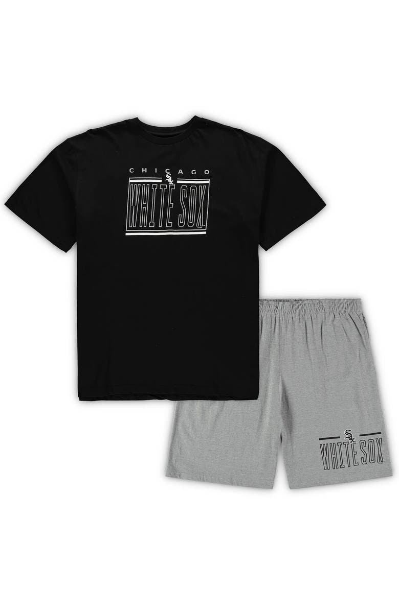 CONCEPTS SPORT Men's Concepts Sport Black/Heathered Gray Chicago White Sox Big & Tall T-Shirt & Shorts Sleep Set, Alternate, color, Black