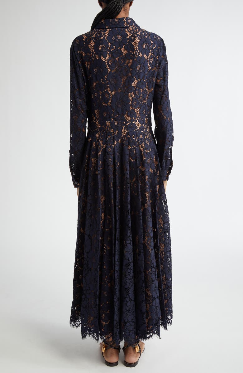 Michael Kors Collection Anna Long Sleeve Floral Lace Shirtdress, Alternate, color, 