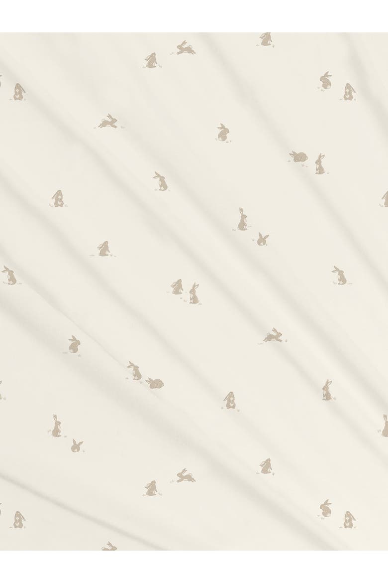 Organic Swaddle Blanket, Alternate, color, Bunnies / Oat + Clay