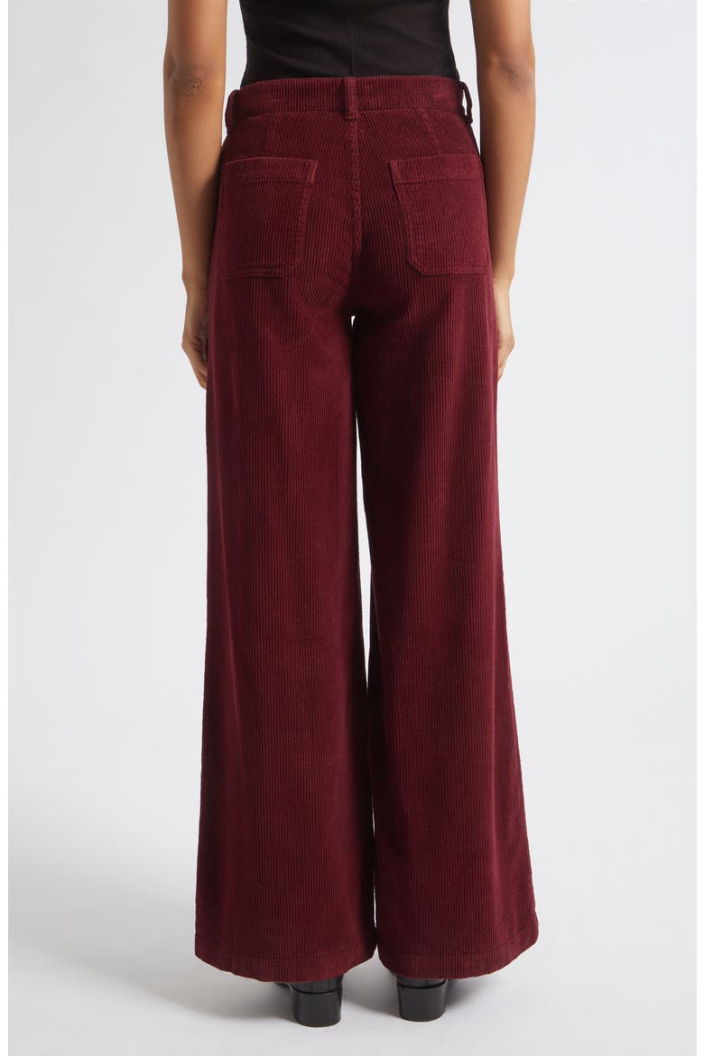 Cleo Wide Leg Corduroy Pants, Alternate, color, CRANBERRY