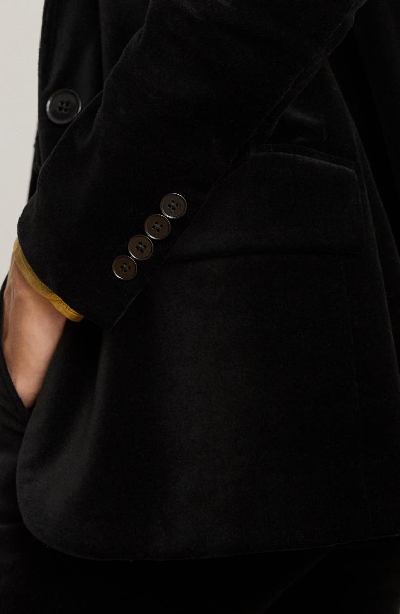 Lauren Ralph Lauren Stretch Velvet Blazer, Alternate, color, Black Velvet