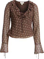 Open Edit Ruffle Chiffon Top