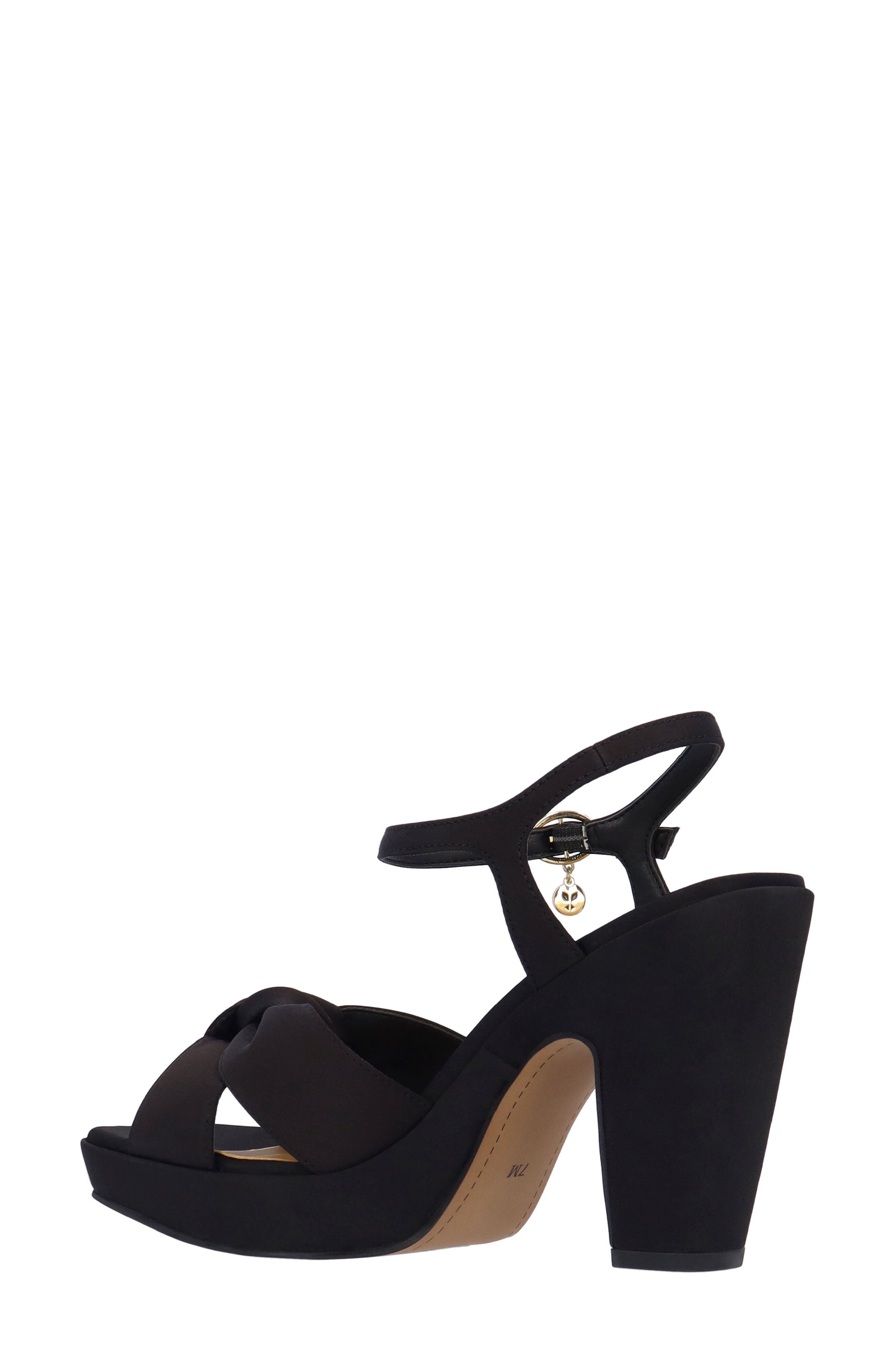 J. Reneé Burkett Ankle Strap Platform Sandal, Alternate, color, Black