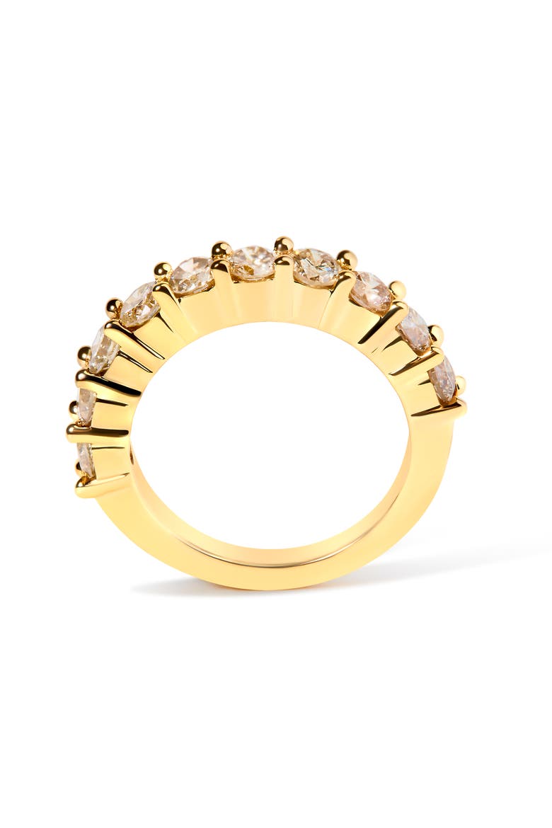 Gold Over Silver 2.0 Cttw Diamond 10 Stone Anniversary Band Ring, Alternate, color, Yellow Gold over Silver