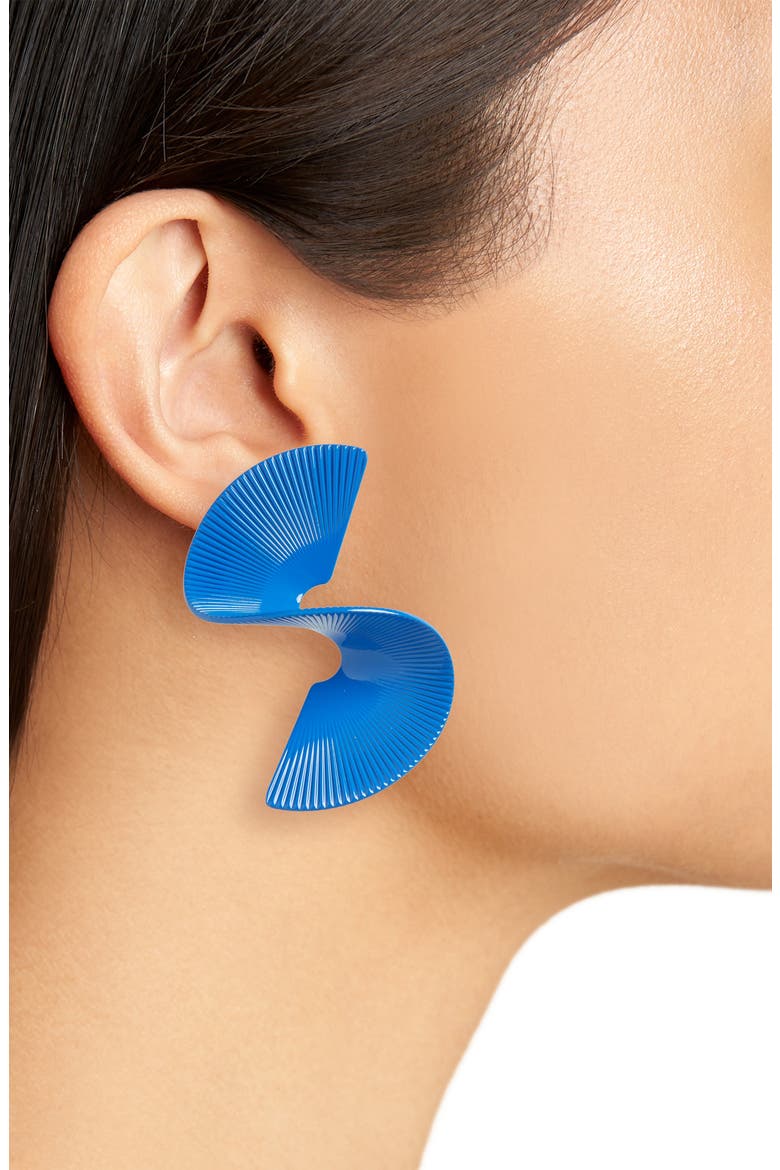 Swirl Earrings, Alternate, color, BLUE