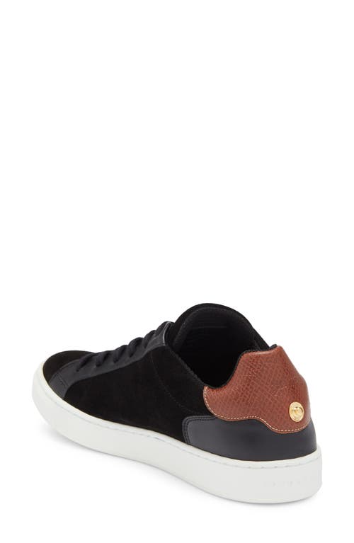 Longchamp Heel Patch Low Top Sneaker In Black