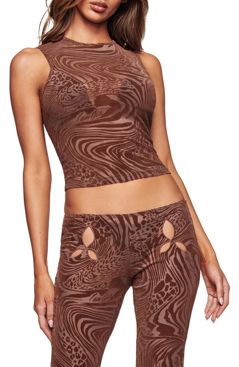 I.AM.GIA Amina Burnout Print Crop Tank, Main, color, 