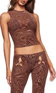 I.AM.GIA Amina Burnout Print Crop Tank