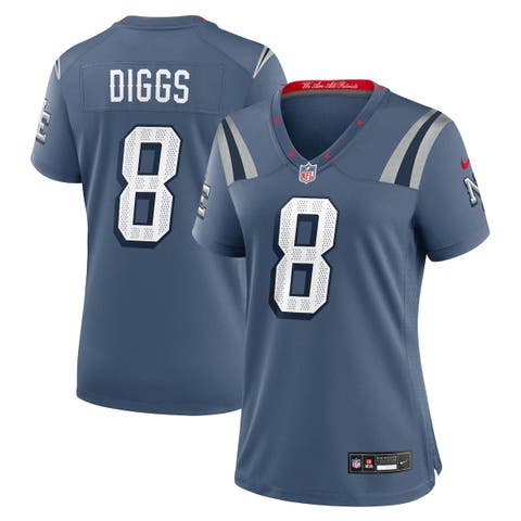 Women's Nike Stefon Diggs Storm Blue New England Patriots 2025 Rivalries Collection Game Jersey