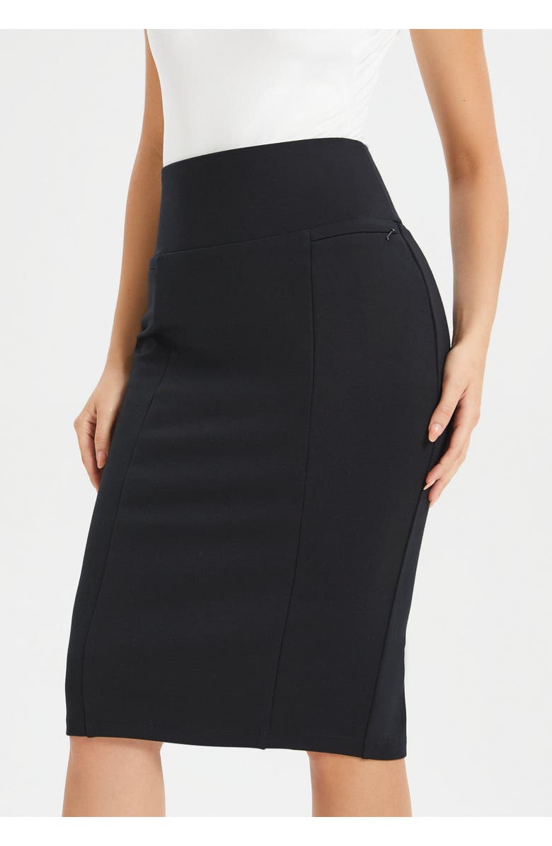 Betabrand Power Down Pencil Skirt | High-Waist, Main, color, Black