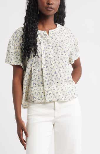 Treasure & Bond Floral Pleated Boxy Top
