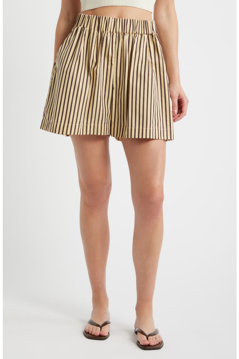 Clemente Striped Cotton Shorts, Main, color, CARMEN STRIPE-SAND CIDER