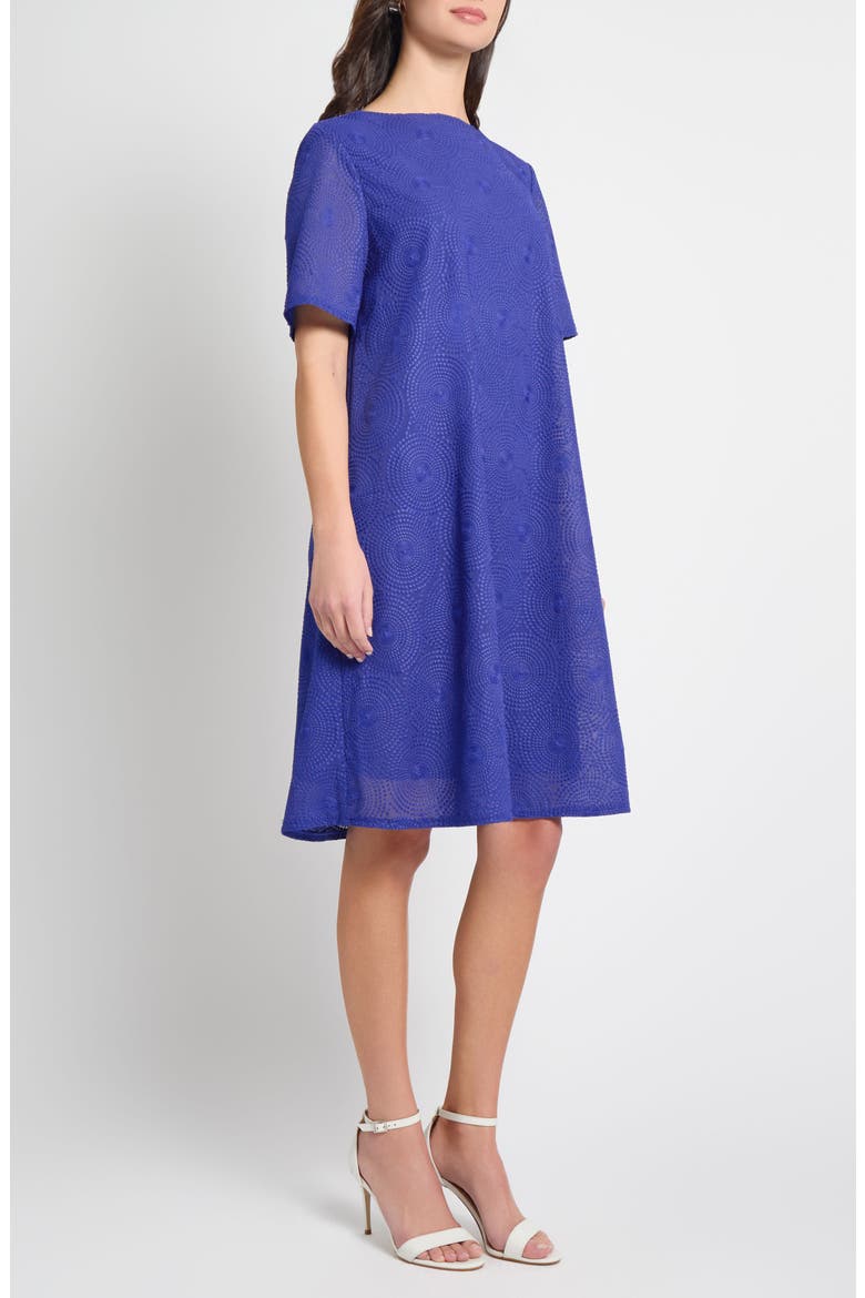 Embroidered Shift Dress, Alternate, color, SAPPHIRE SEA